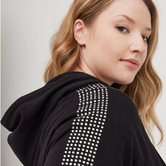 Torrid jeweled zip hoodie ultra soft black fleece - Picture 10 of 12